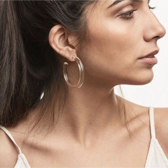 New Uncommon James Earrings Sobro Lucite Hoops - Picture 2 of 2